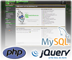 UnrealSoftware.de with PHP, MySQL and jQuery